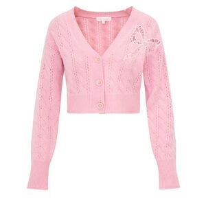 LoveShackFancy Leota Cardigan Sweet Peony Size XS